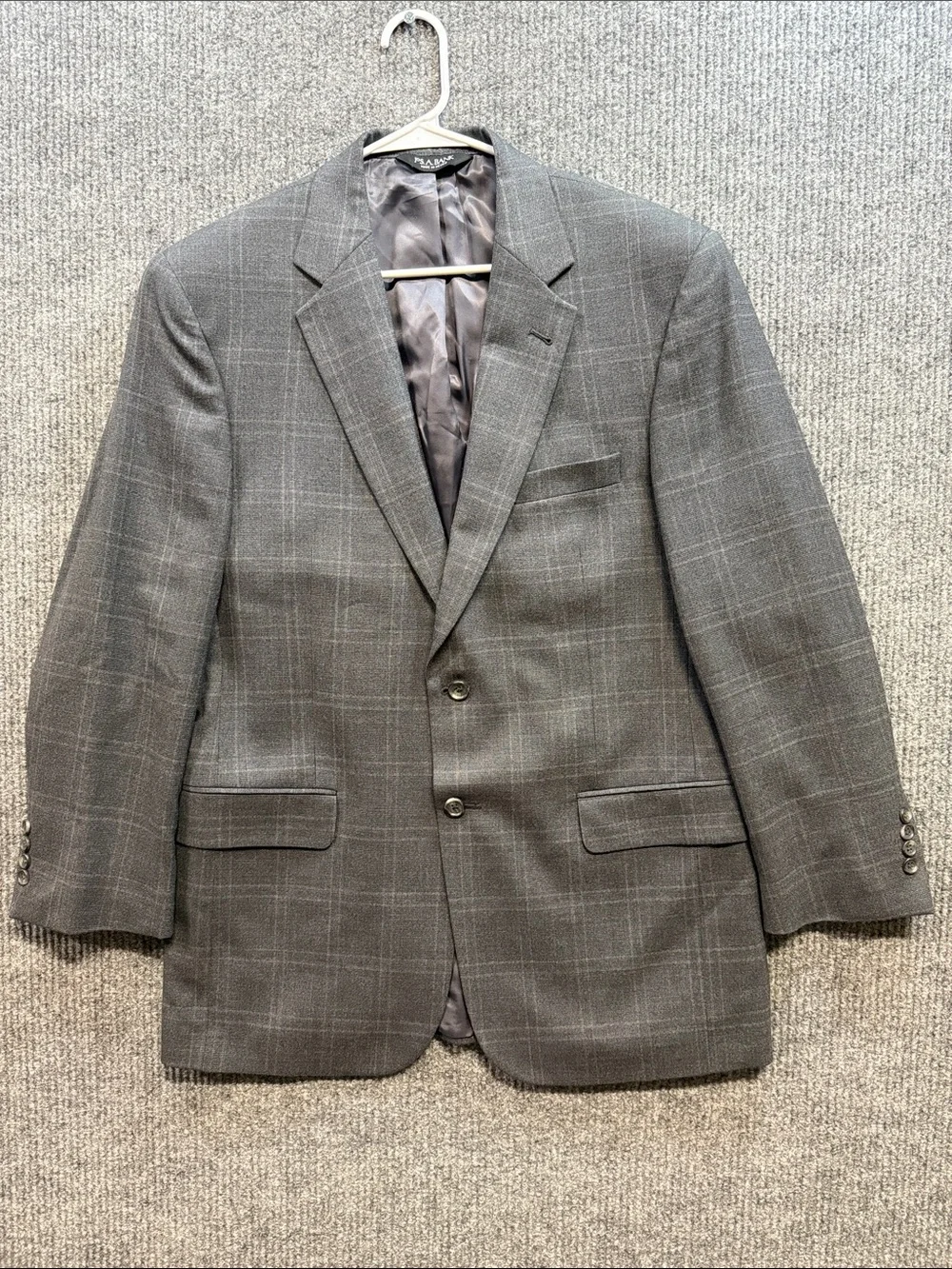 Jos. A. Bank Signature Collection Gray Plaid Men's Blazer 100%Wool 41R